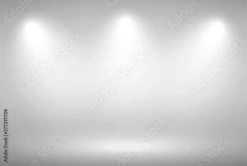 Grey gradient background. Abstract illustration background texture of beauty dark and light clear grey, gradient flat wall and floor in empty spacious room.