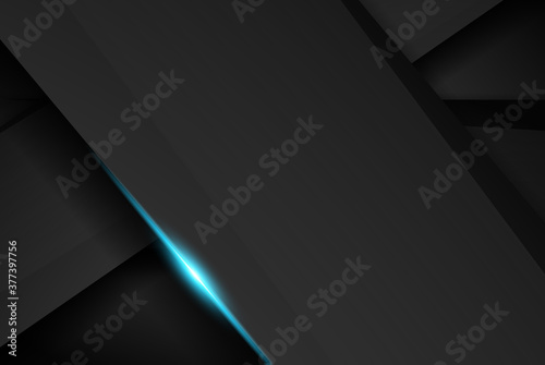 abstract metallic black blue frame sport design concept innovation background - Vector