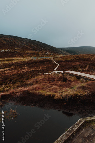 A rugged terrain quietly awaits new visitors in the hills of Ireland photo