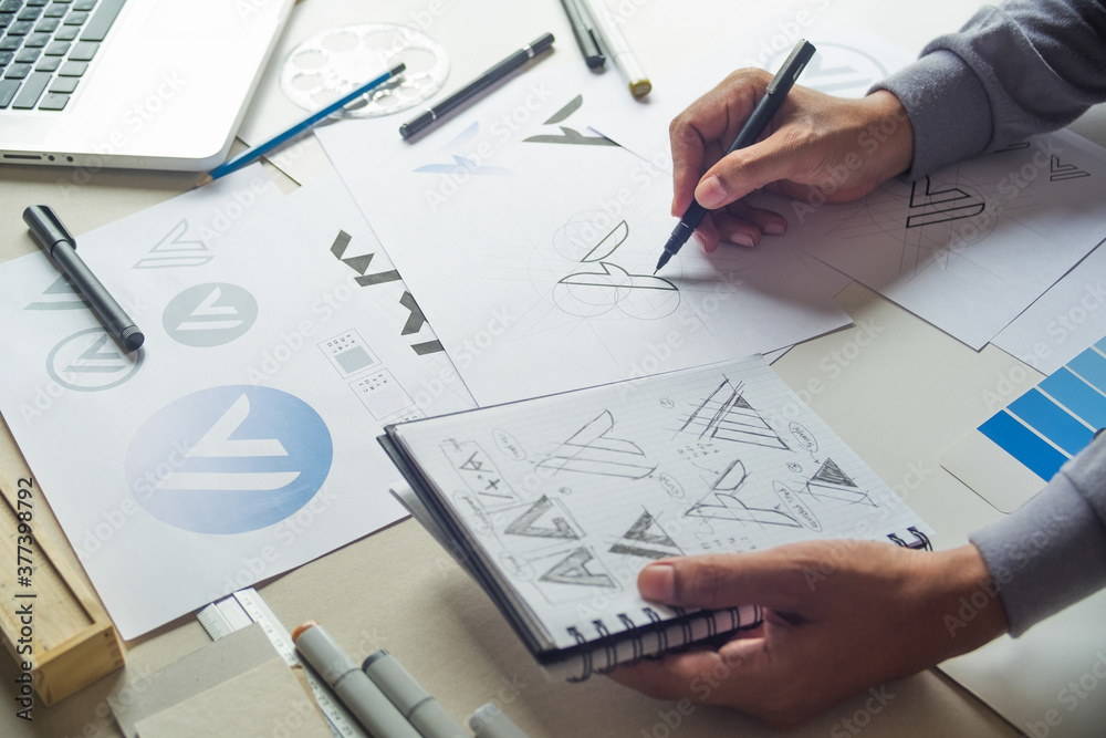 Graphic designer sketch design logo Graphic designer sketch design logo