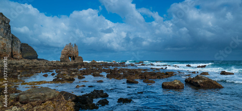 Portizuelo beach, Villar, Valdes Council, Cantabrian Sea, Asturias, Spain, Europe photo