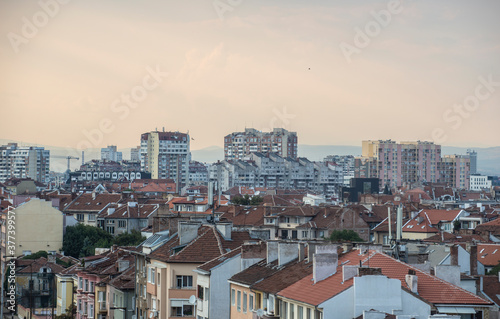 Panoramic view of Sofia's soviet era residential blocked houses district © circlephoto
