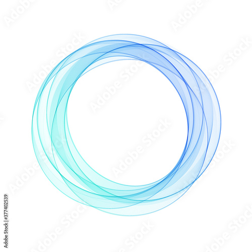 Blue circle. Abstract wave. Logo. Layout for advertising. eps10