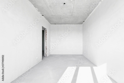 interior of the apartment without decoration in white colors