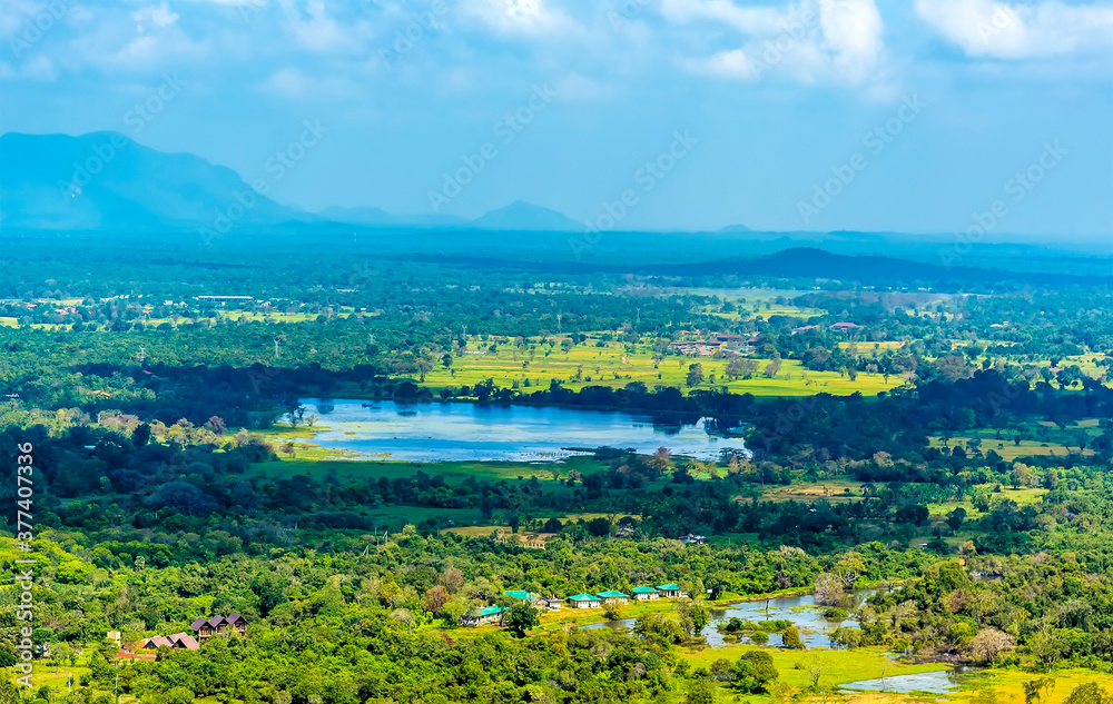 A view from the top of the rock fortress of Sigiriya, Sri Lanka A view from the top of the rock fortress of Sigiriya, Sri Lanka