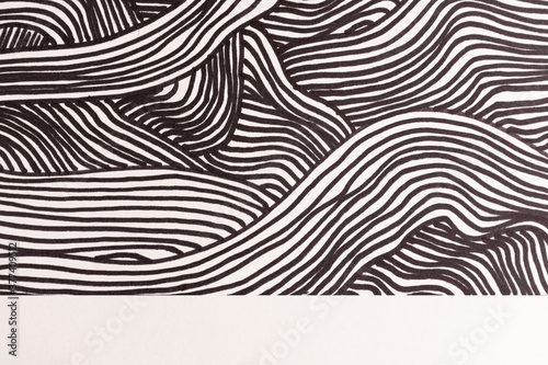 Obraz na płótnie Background of black and white curved stripes in various combinations w salonie