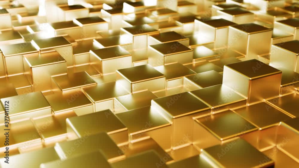 Abstract gold metallic background from cubes Abstract gold metallic background from cubes