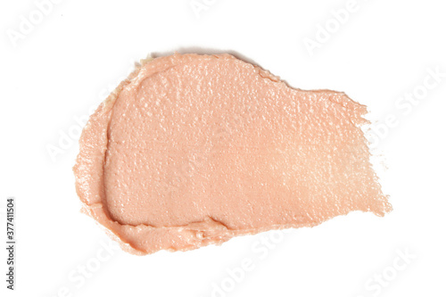 Beige cosmetics or makeup sample isolated on white background