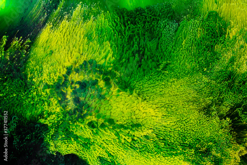 Abstract green cells liquid color background
