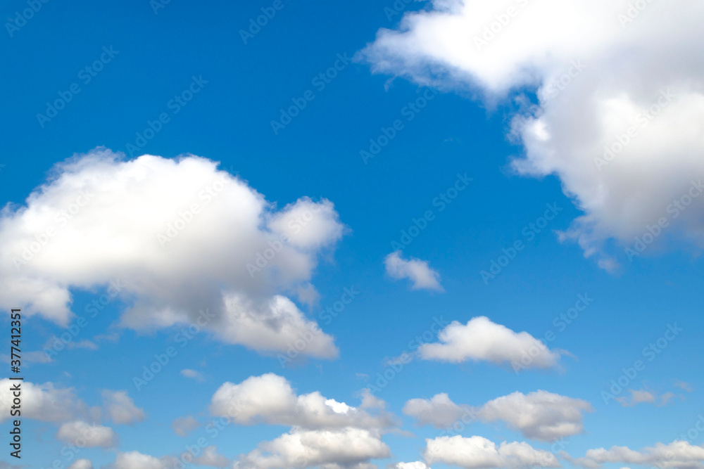Blue summer sky white cumulus clouds background Blue summer sky white cumulus clouds background