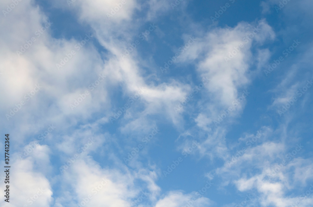 Blue summer sky white cumulus clouds background Blue summer sky white cumulus clouds background