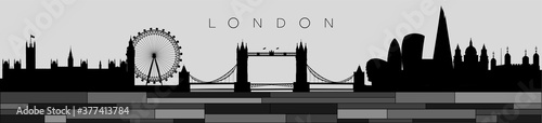 vector panorama of london