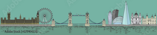 vector panorama of london