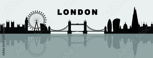 vector panorama of london