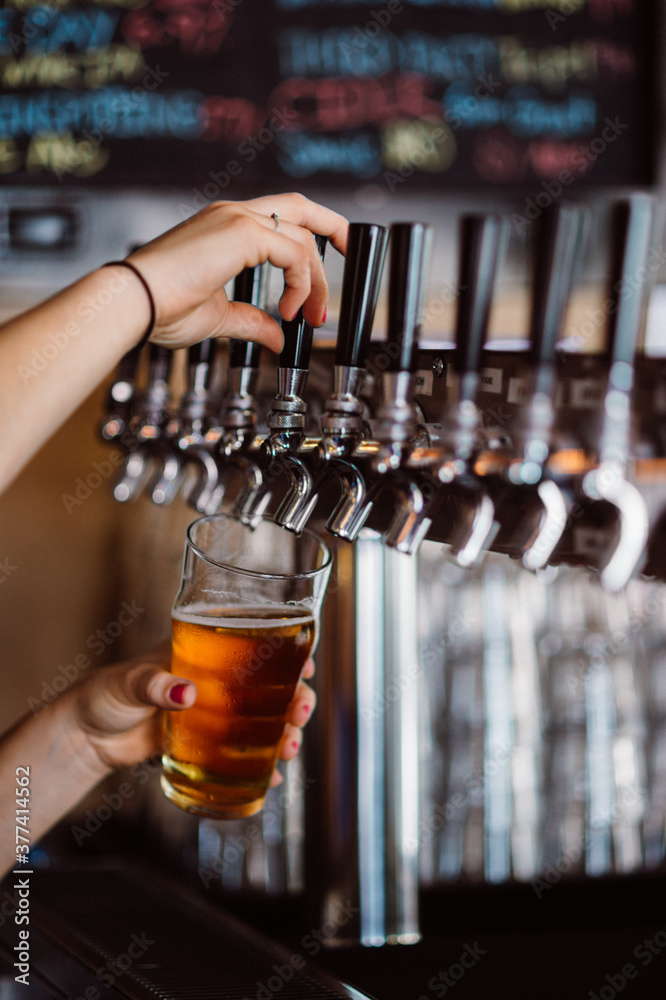 Pouring draft beer Stock Photo Adobe Stock