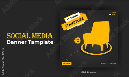 Furniture brand product social media banner design