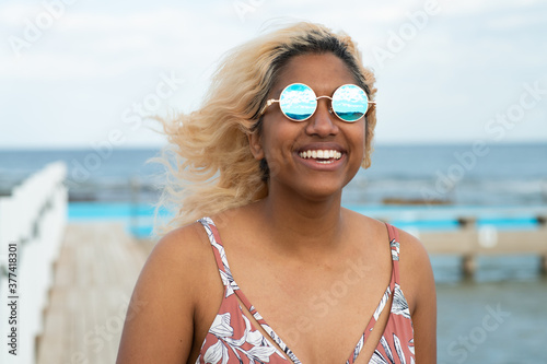 beautiful asian woman with sunglasses