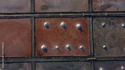 Production of salt from the sea, abstract view from the air