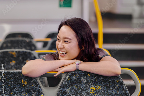 woman on a train
