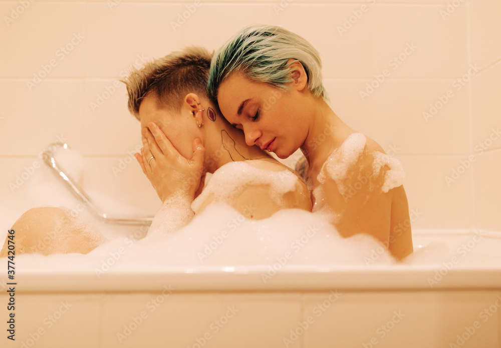Two Lesbian Women In A Bathtub Photos | Adobe Stock