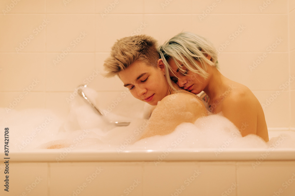 Two Lesbian Women In A Bathtub Stock Photo | Adobe Stock