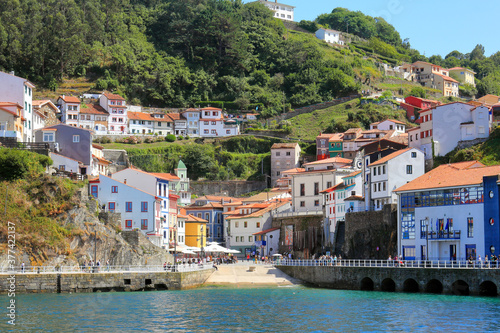 The town of Cudillero  in northern Spain from the sea