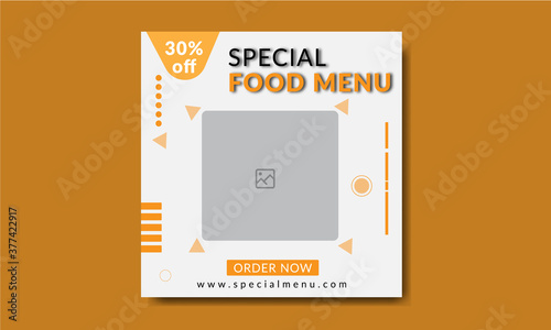 Trendy and special Instagram food banner template design. photo