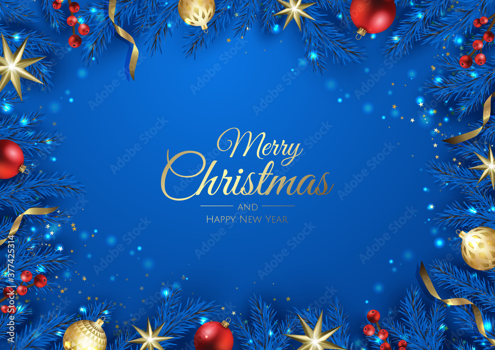 Fototapeta Merry Christmas background with christmas element. Vector illustration