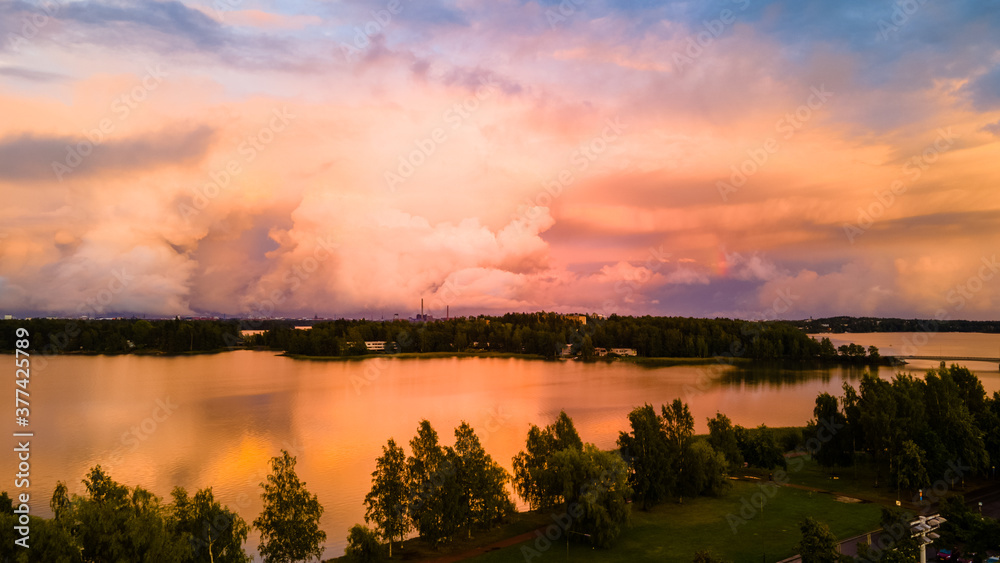 When the storm clouds are on fire, in Helsinki, Finland