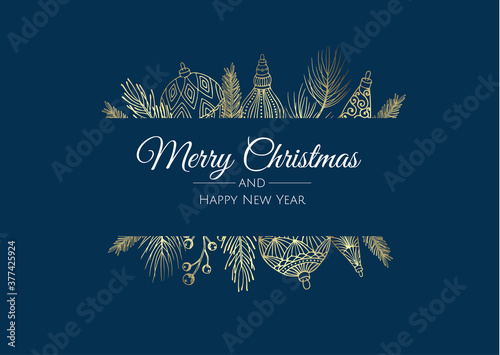 Merry Christmas background with christmas element. Vector illustration