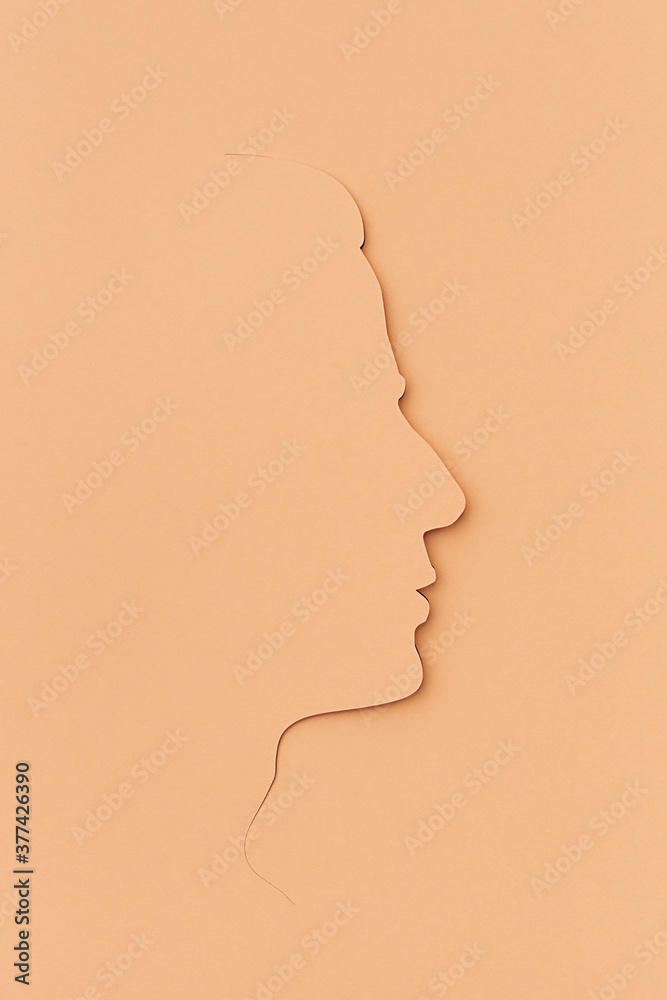 Woman side face illustration paper