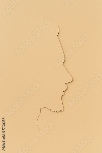 Woman side face illustration paper photo