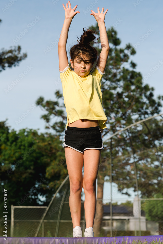 Girl Tumbling in Park Girl Tumbling in Park