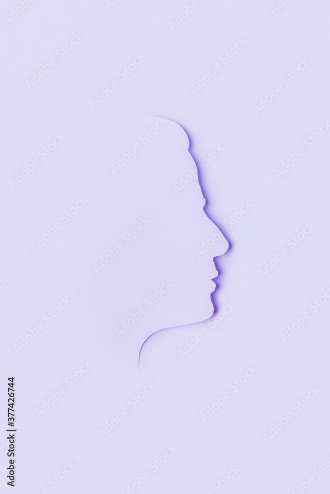 A man side face illustration paper A man side face illustration paper
