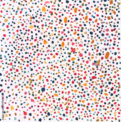 Rainbow Colored Dots Abstract Watercolor Painting photo