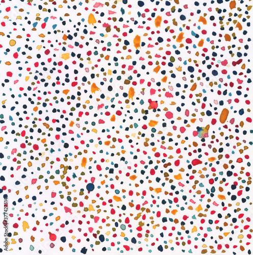 Rainbow Colored Dots Abstract Watercolor Painting