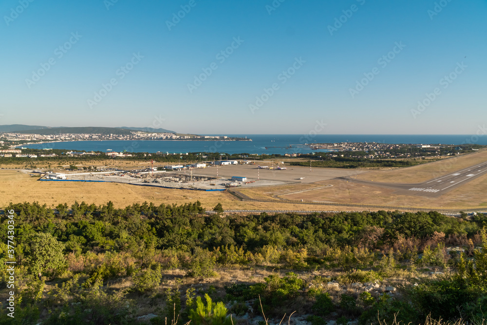 The view of the airport of Gelendzhik from a height of bird flight.