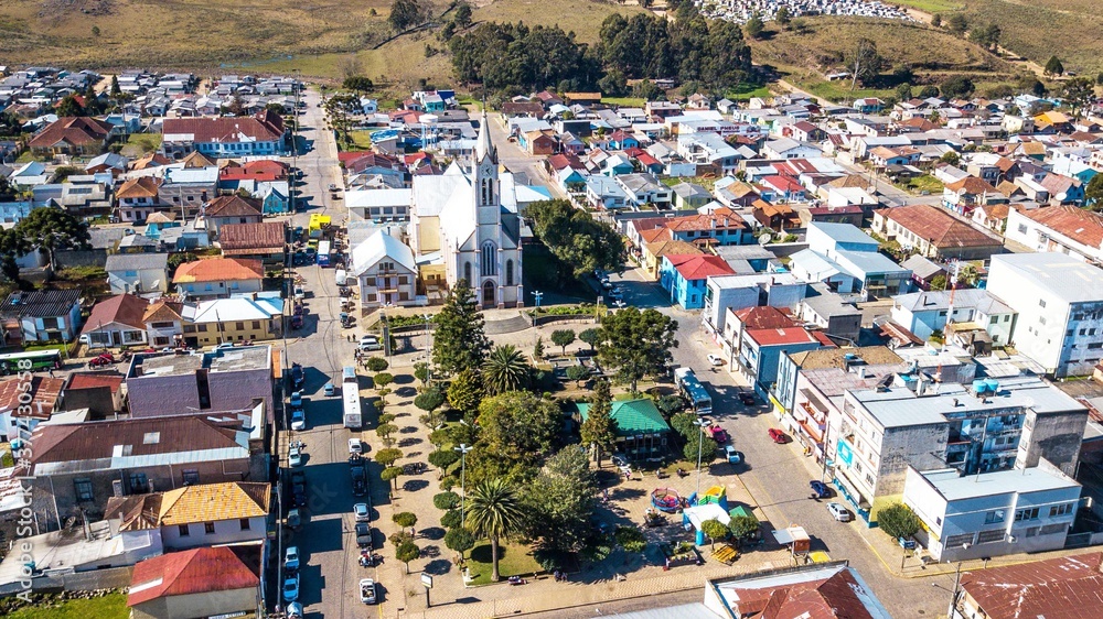 Aerial view of the city of Bom Jesus, Rio Grande do Sul, Brazil