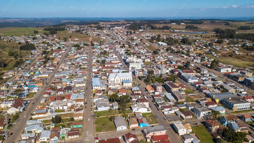 Aerial view of the city of Bom Jesus, Rio Grande do Sul, Brazil