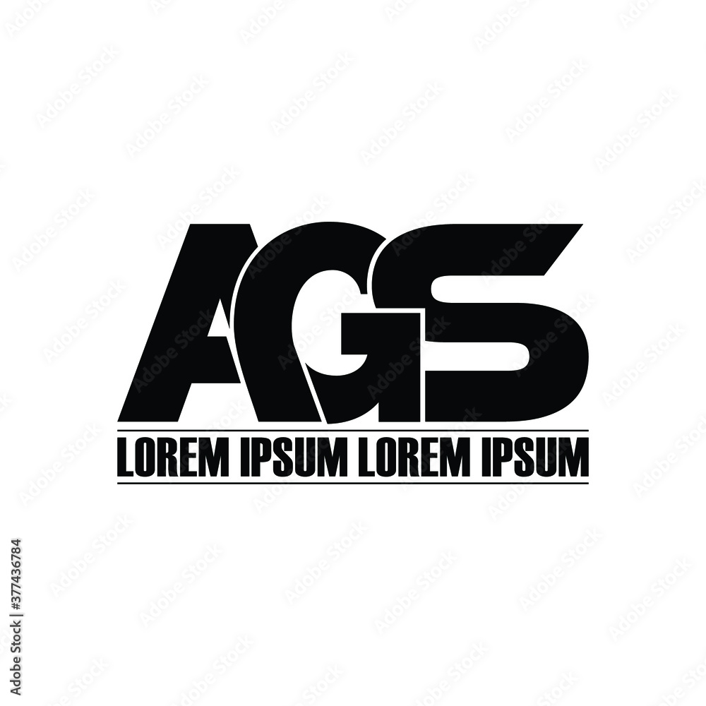 AGS letter monogram logo design vector