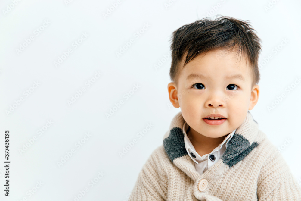 Portrait of cute Asian toddler with copy space Portrait of cute Asian toddler with copy space