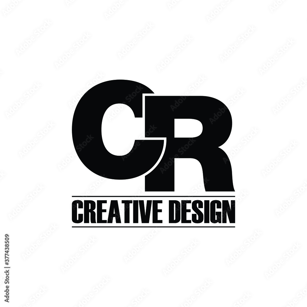 Letter CR simple logo design vector Letter CR simple logo design vector