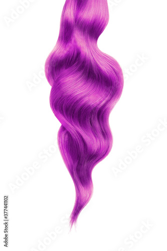 Pink shiny hair on white background, isolated