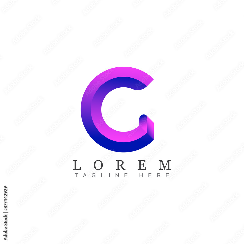 initial letter C and G modern abstract logo design with modern gradient color initial letter C and G modern abstract logo design with modern gradient color