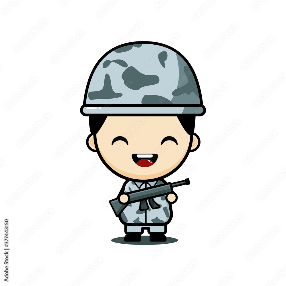 Cute Army Mascot Cute Army Mascot