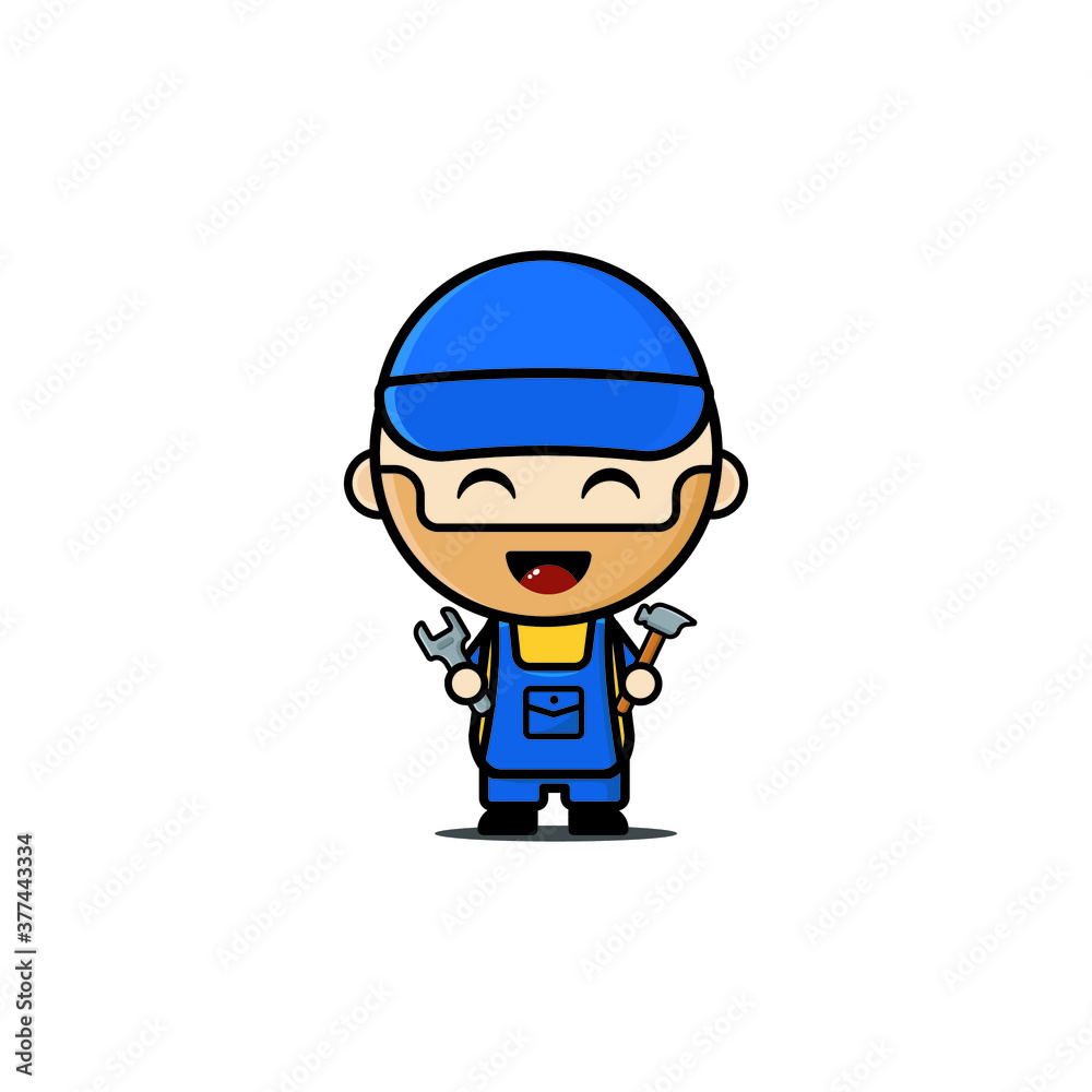 Cute Mechanic Mascot