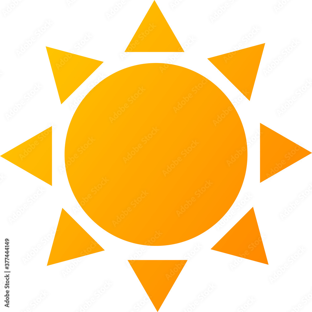 シンプルな太陽のピクトグラムアイコン シンプルな太陽のピクトグラムアイコン