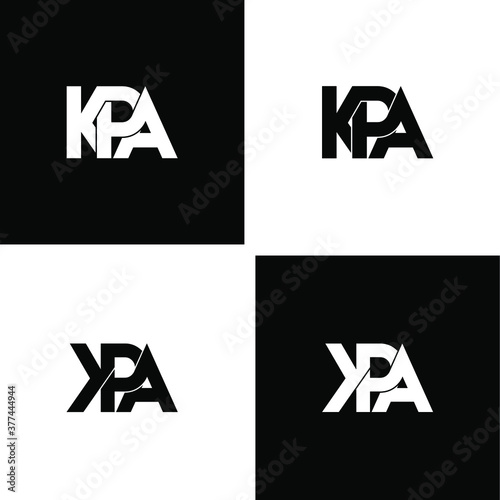 kpa lettering initial monogram logo design set