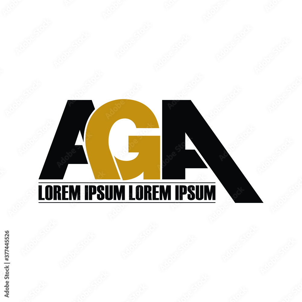 Obraz premium AGA letter monogram logo design vector
