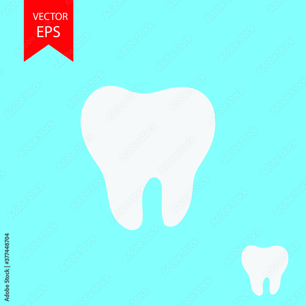 Cute tooth, dental shape isolated on blue backgroud EPS Vector Cute tooth, dental shape isolated on blue backgroud EPS Vector